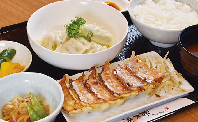 写真:焼・水餃子定食